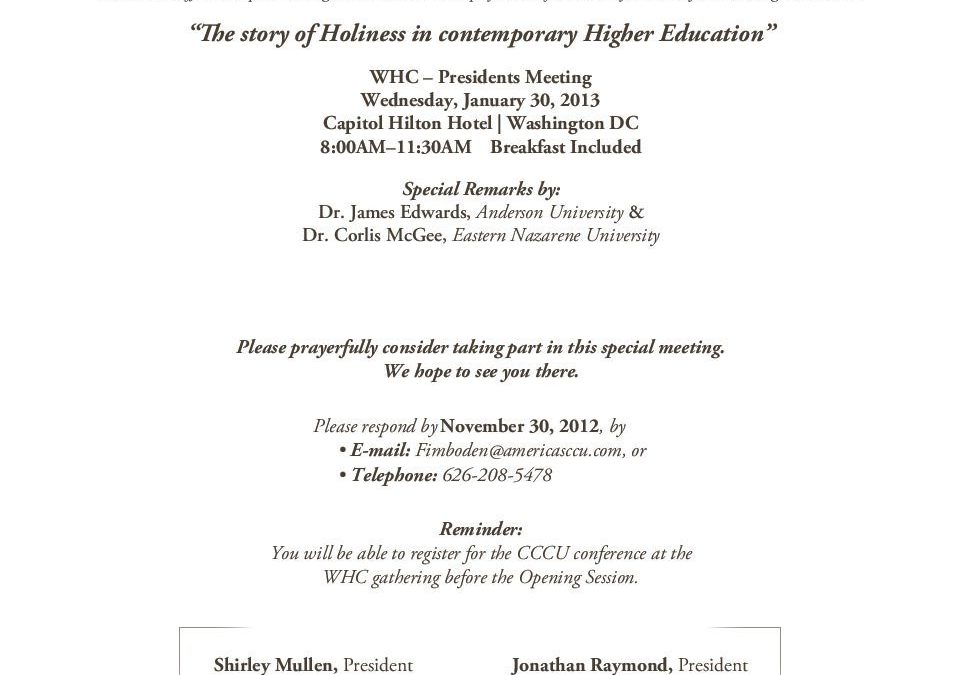 WHC Invitation to Presidents 2013