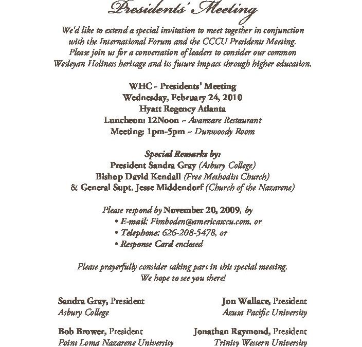 WHC Presidents Invitation 2010