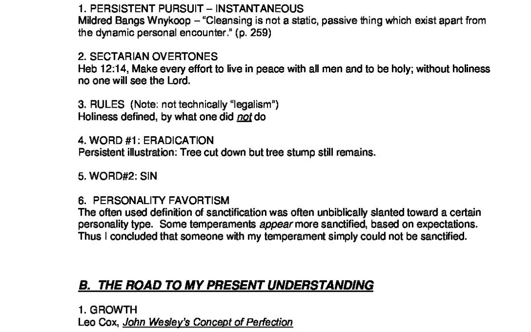 What it Means to Preach Holiness Today~Outline~5.4.2010